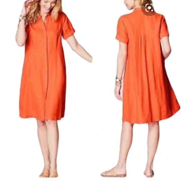 J. Jill | Dresses | J Jill Linen Lover Short Sleeve Dress Sz6p | Poshmark